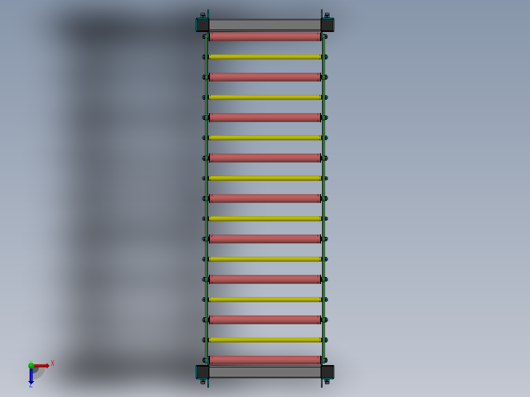 移动式柔性伸缩输送机sw17可编辑俯视图