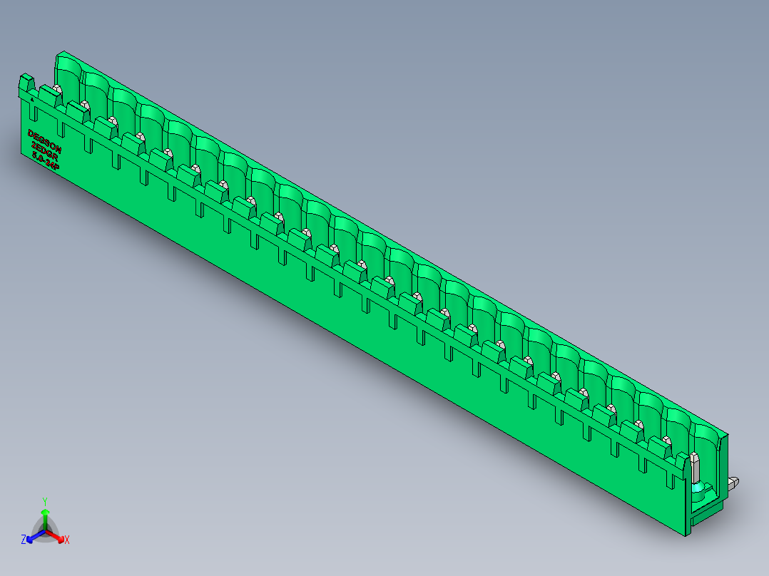DEGSON 2EDG 系列 5.0mm 可插拔接线端子组-2EDGR-5.0-24P-14-00AH正等轴测图