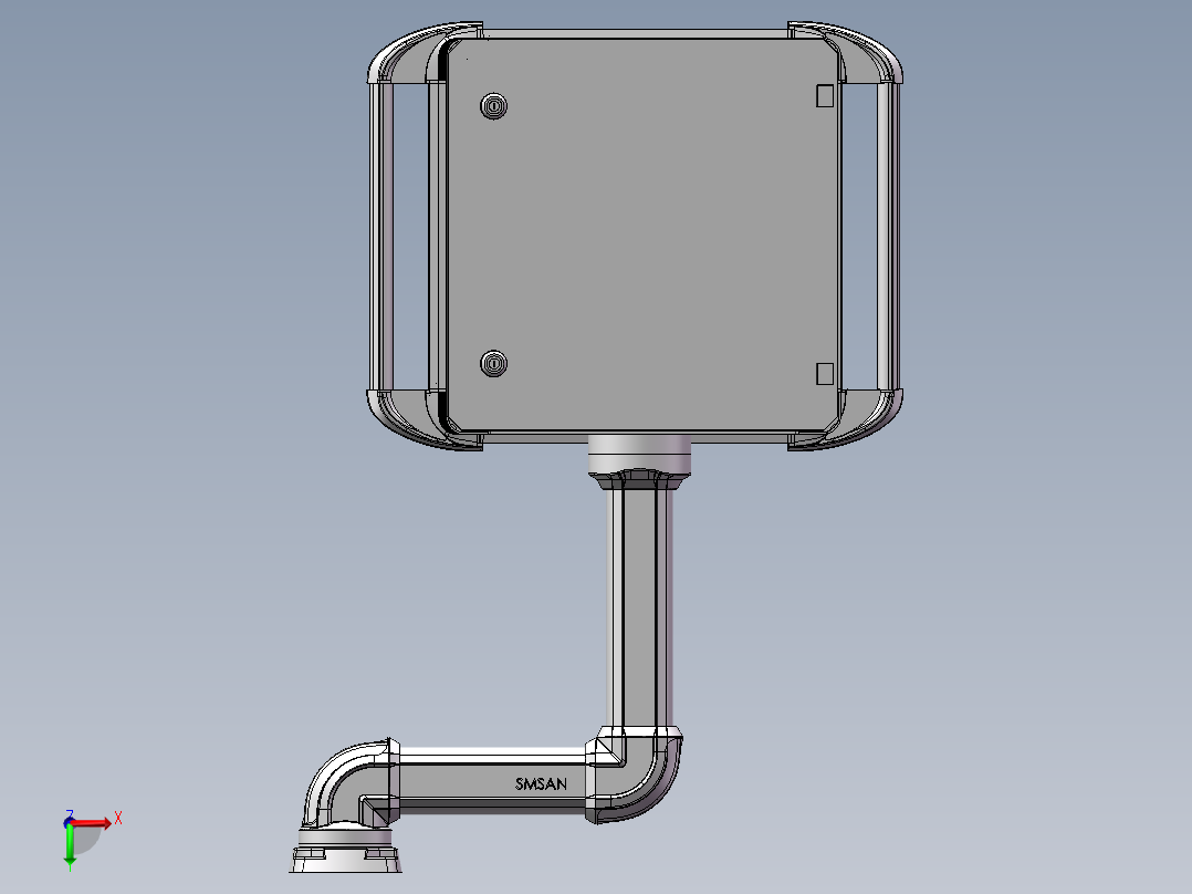 向上顶座+转角+箱体连接器+控制箱后视图