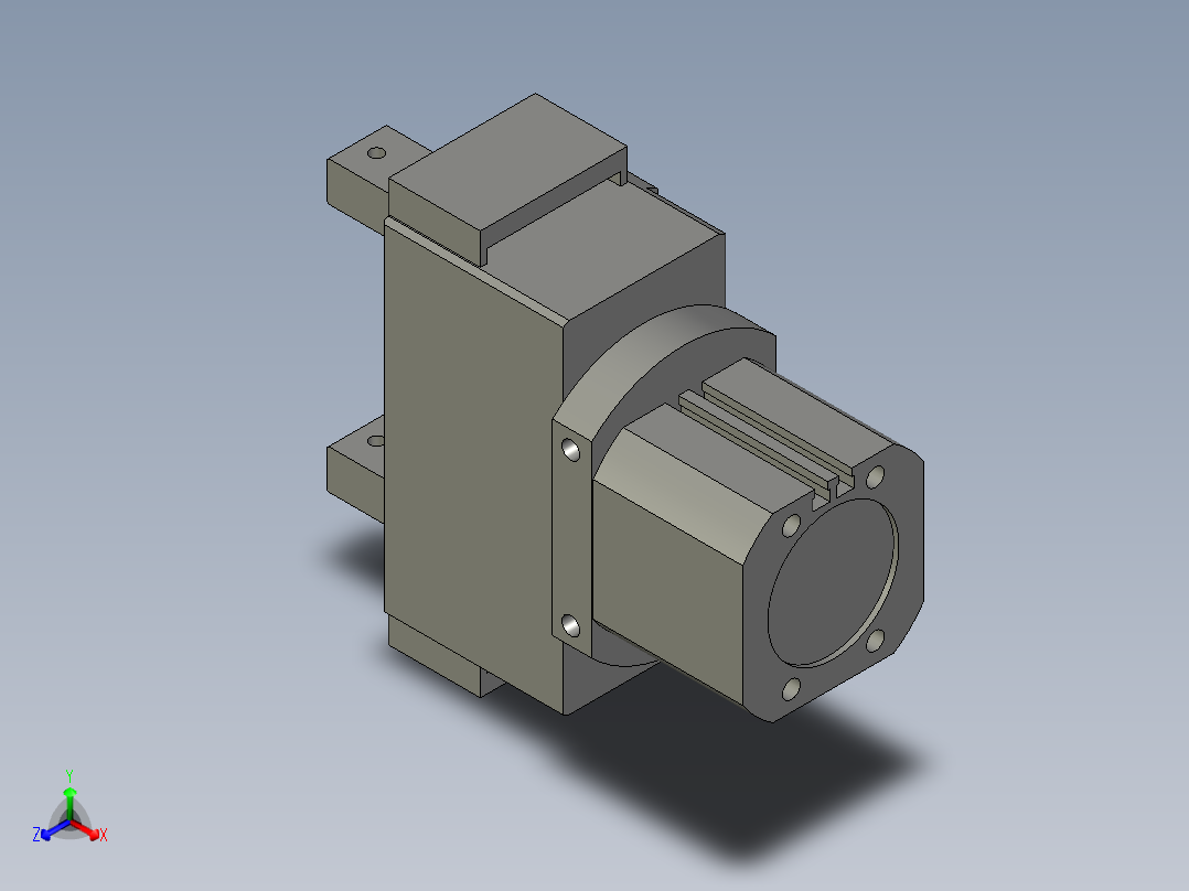 普通气爪PH01K-50C正等轴测图