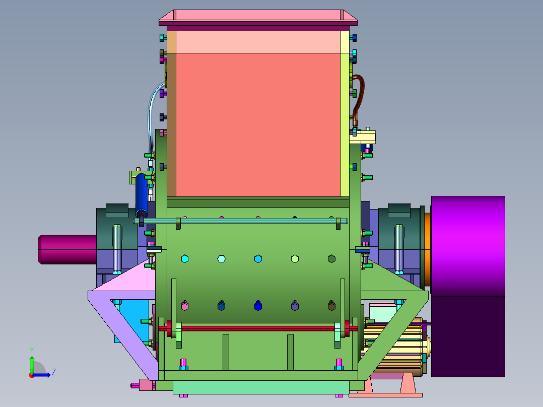 大型岩石破碎机器左视图