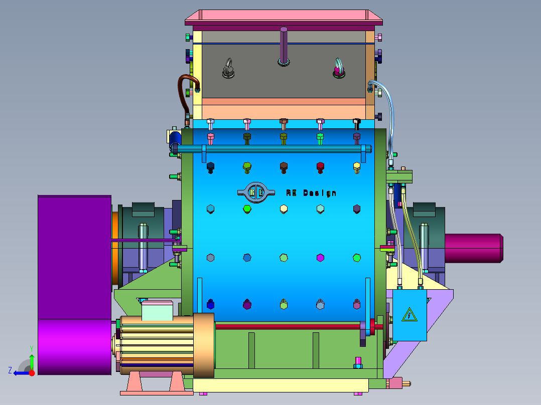 大型岩石破碎机器右视图
