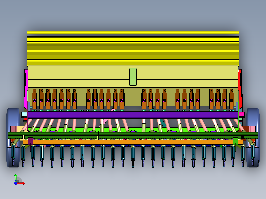 阿玛松悬挂式机械播种机前视图
