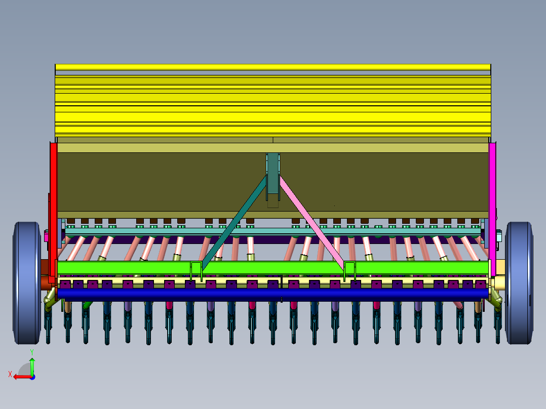 阿玛松悬挂式机械播种机后视图
