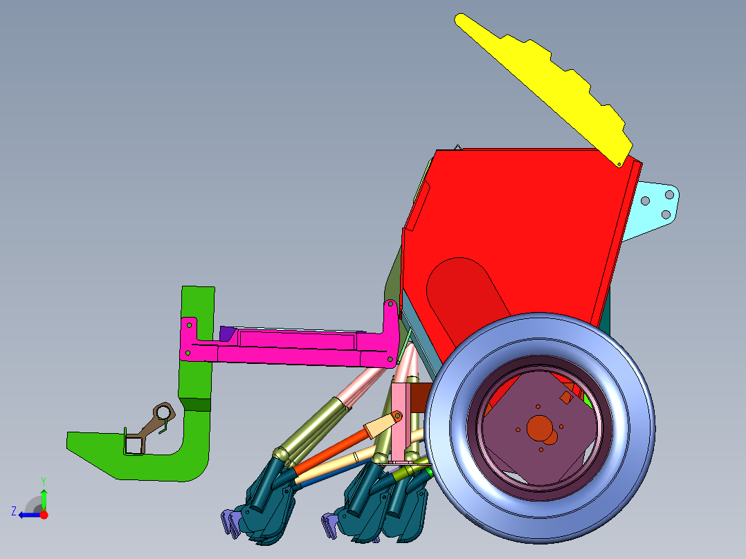 阿玛松悬挂式机械播种机右视图