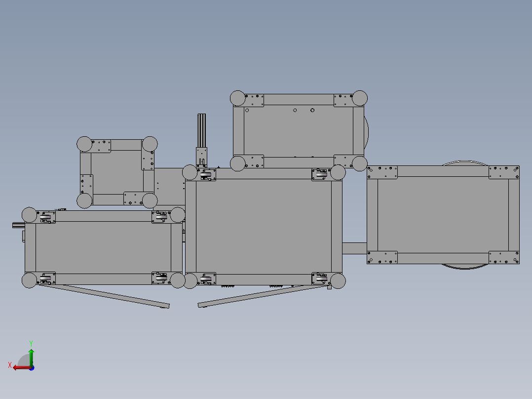 USB端子自动组装机3 自动化设备3D图纸3D模型后视图
