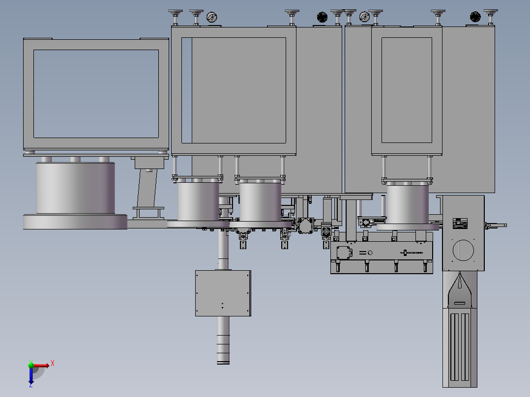 USB端子自动组装机3 自动化设备3D图纸3D模型俯视图