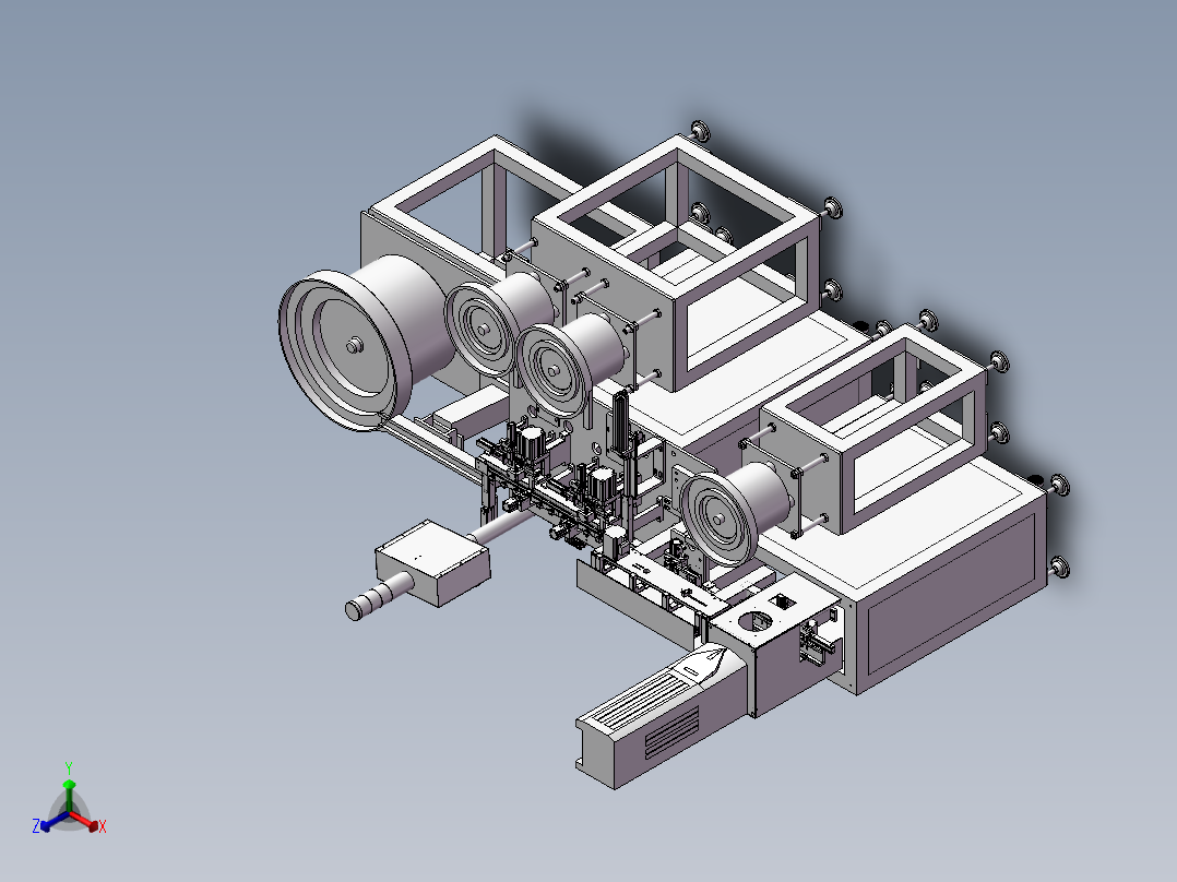 USB端子自动组装机3 自动化设备3D图纸3D模型正等轴测图