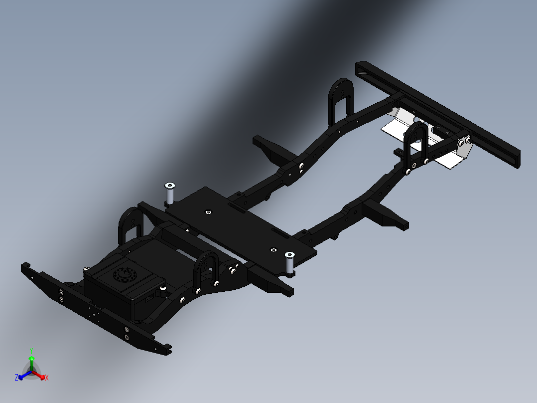 Gelande II D90铝制履带式底盘正等轴测图