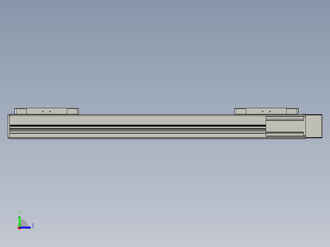 直线模组LHC14-S600-R设计图纸左视图