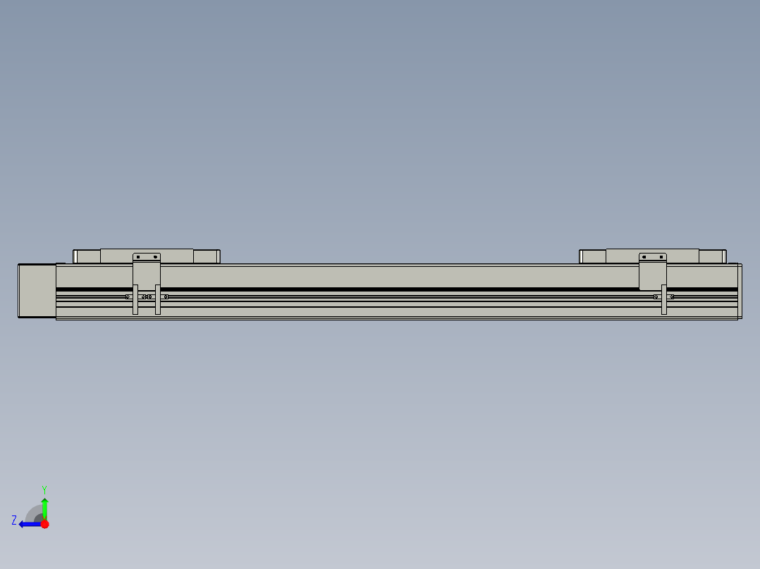 直线模组LHC14-S600-R设计图纸右视图