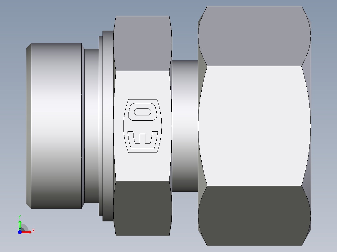 卡套式工业通用硬管接头EO_Standpipe_connector_EVGE38SREDCF前视图