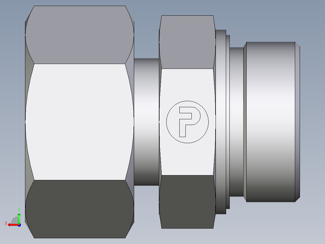 卡套式工业通用硬管接头EO_Standpipe_connector_EVGE38SREDCF后视图