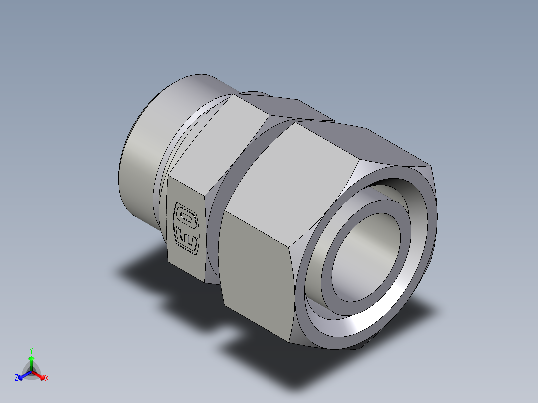 卡套式工业通用硬管接头EO_Standpipe_connector_EVGE38SREDCF正等轴测图