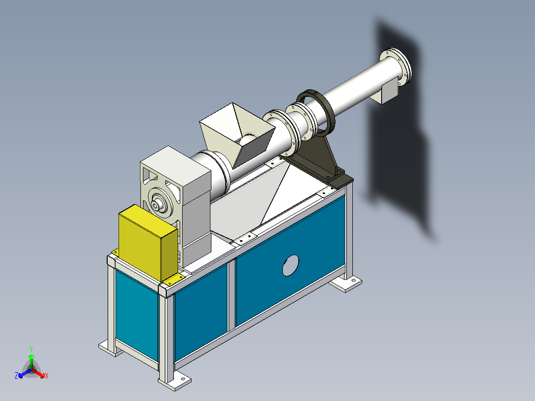 挤压式脱水机正等轴测图
