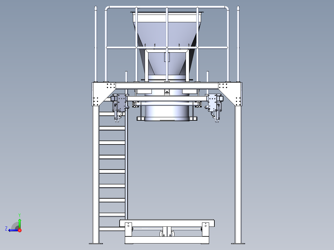 吨袋打包机（sw18可编辑+工程图）右视图