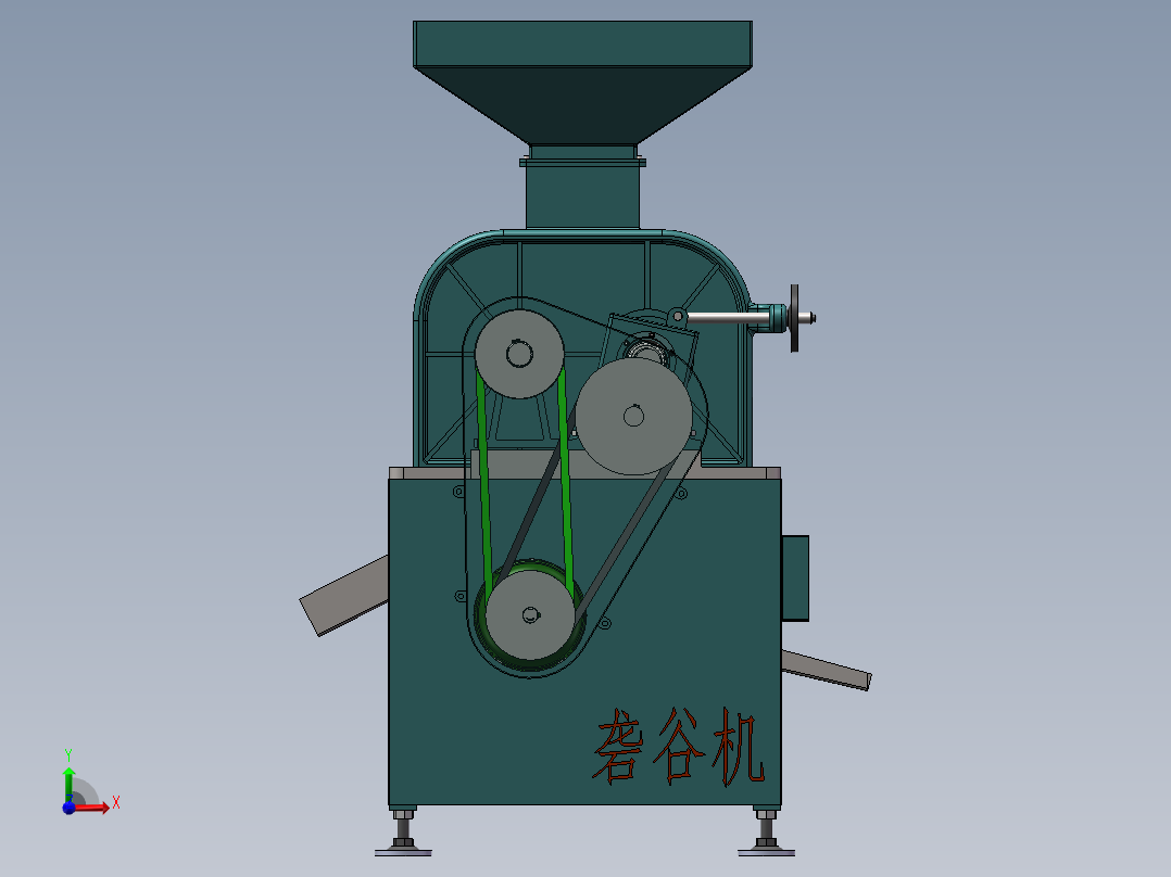 水稻脱壳机（胶辊砻谷机）含三维二维参考书663173前视图