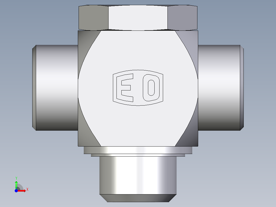 卡套式工业通用硬管接头EO_High_pressure_banjo_tee_TH20SMKDSOMDCF前视图