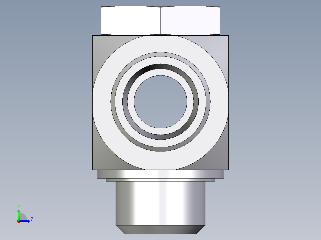 卡套式工业通用硬管接头EO_High_pressure_banjo_tee_TH20SMKDSOMDCF左视图