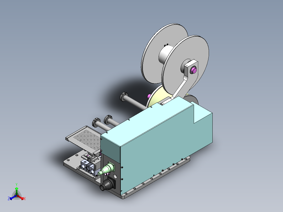 標準卷料送料機構;料寬範圍（0~150MM）正等轴测图