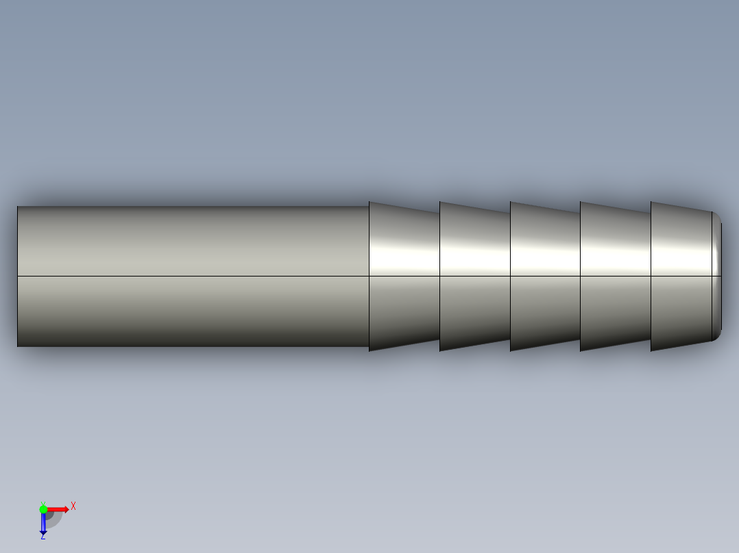 软管与硬管连接用工业通用接头0165_06_08俯视图