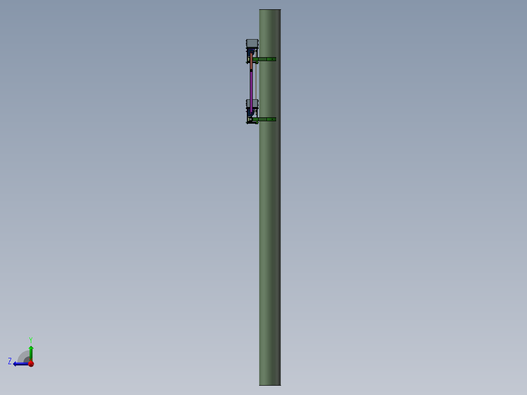 爬杆机器人（sw17可编辑+cad）右视图