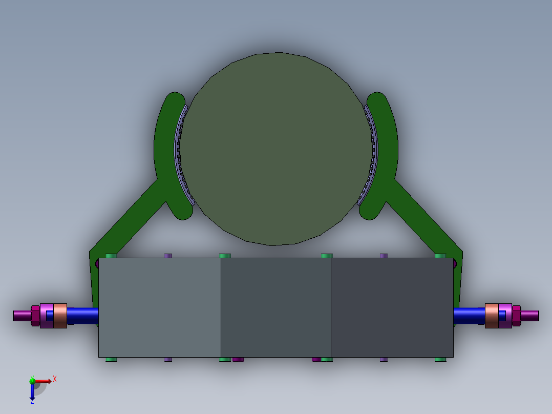 爬杆机器人（sw17可编辑+cad）俯视图