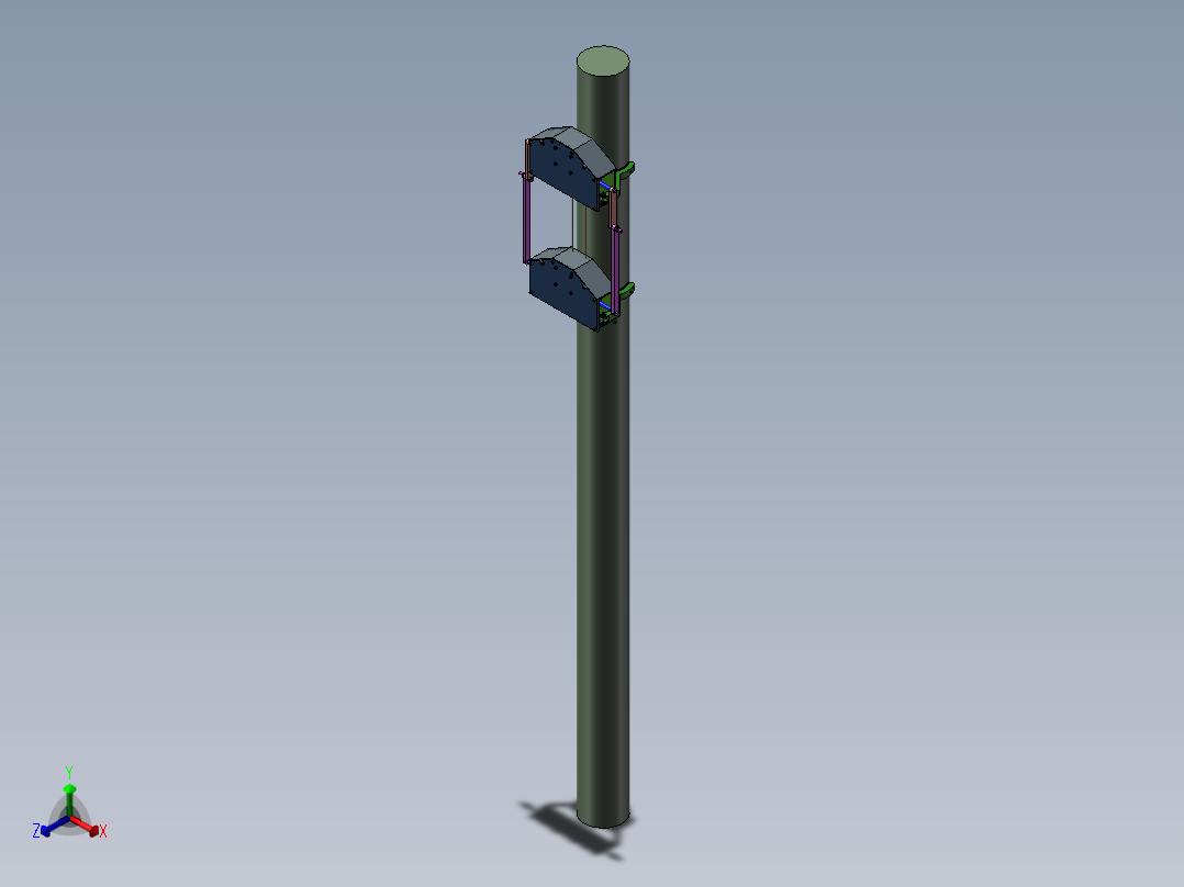 爬杆机器人（sw17可编辑+cad）正等轴测图