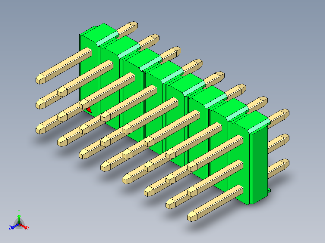 彩色公头100mil（2.54mm）系列-DS1021_green_3x08p_100mil_Type1_rev1.0