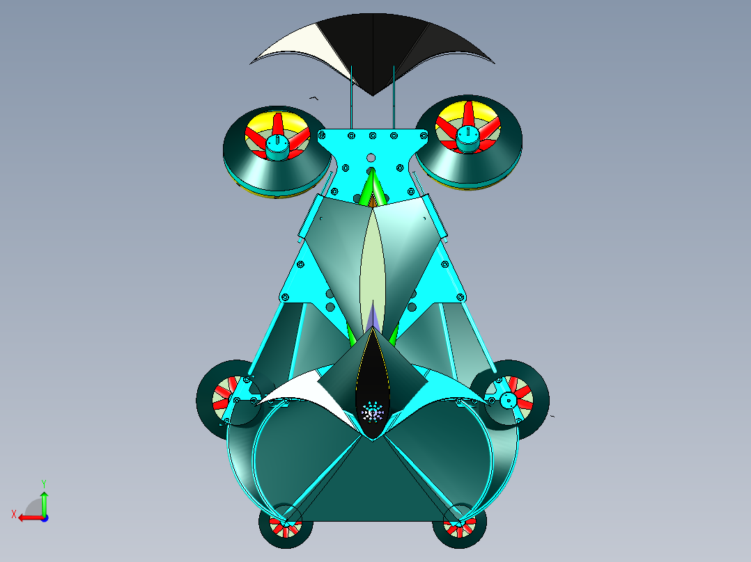 多旋翼载人飞行器后视图
