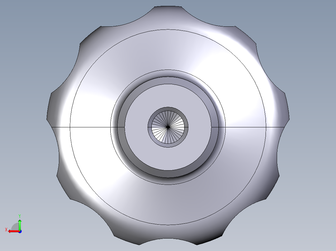 星型把手(不銹鋼)2469(B)-3D多系列多零件图纸模型后视图