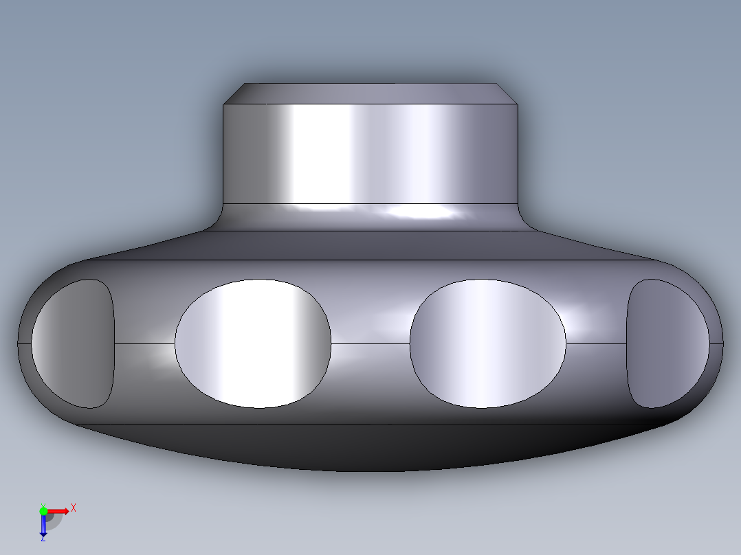 星型把手(不銹鋼)2469(B)-3D多系列多零件图纸模型俯视图