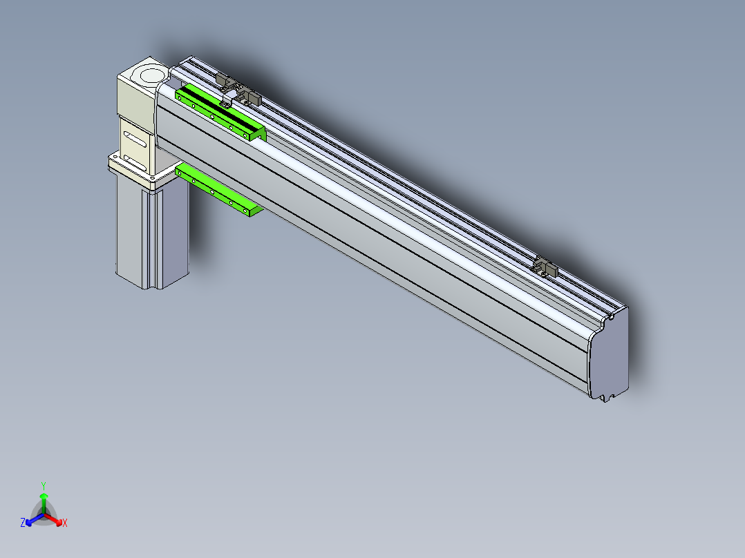 同步带滑台-半封闭B13-L90-S550-L-Z86-D3正等轴测图