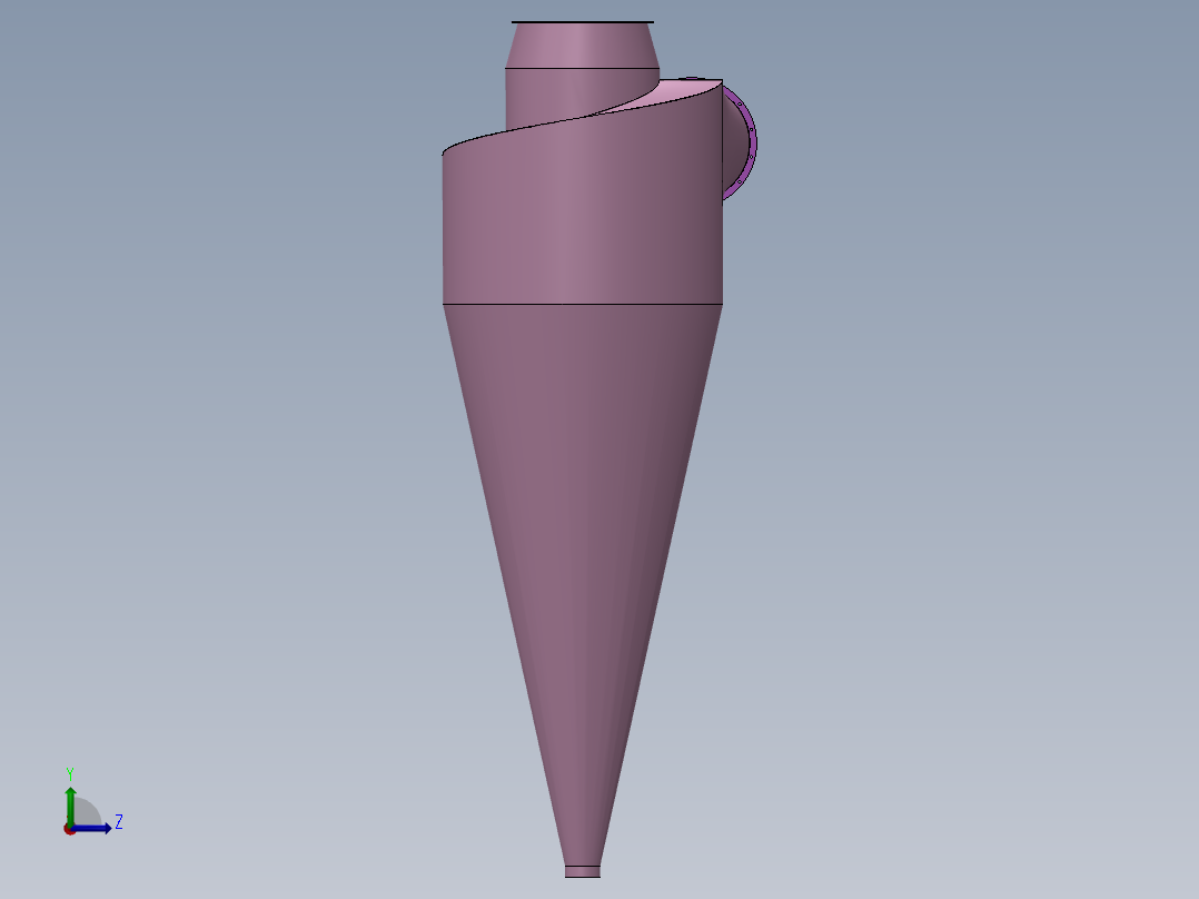 D1200旋风除尘器左视图