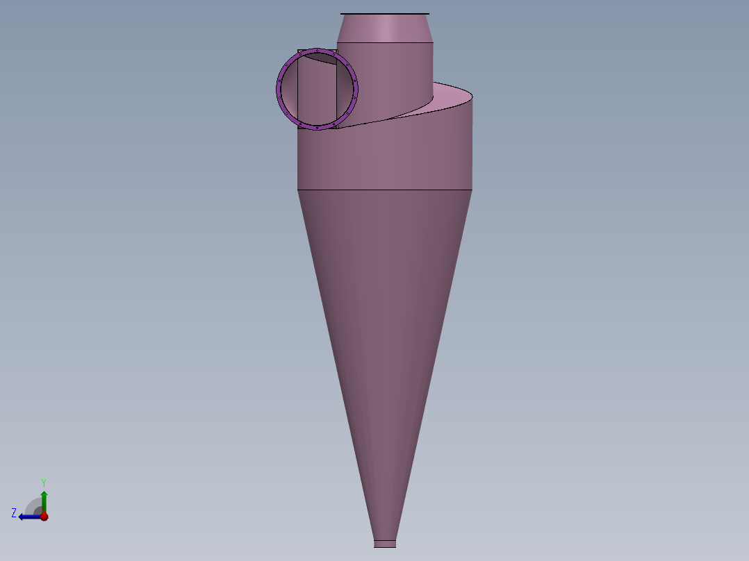 D1200旋风除尘器右视图