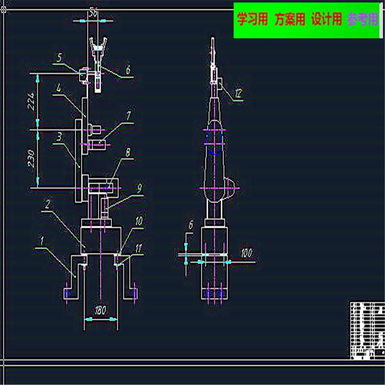 四自由度的工业机器人CAD全套图纸 机械设计CAD图纸DWG图纸2D图纸