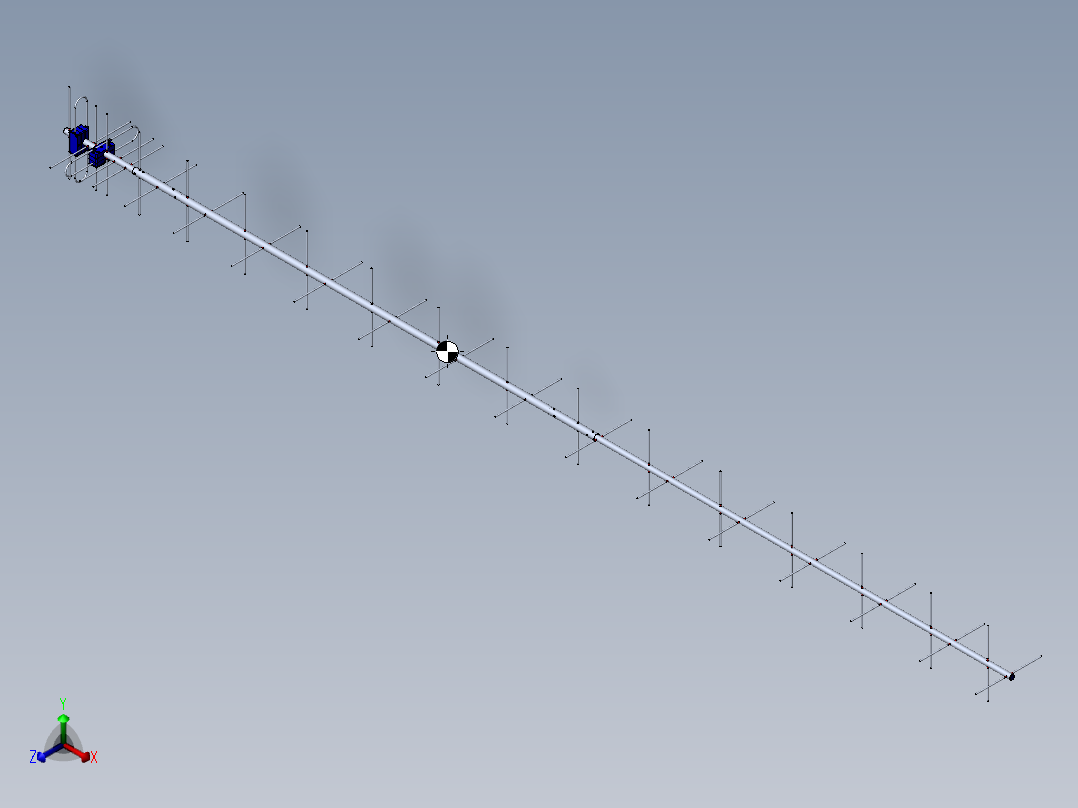 18元交叉极化八木天线正等轴测图