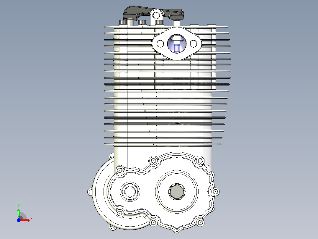 四冲程发动机前视图