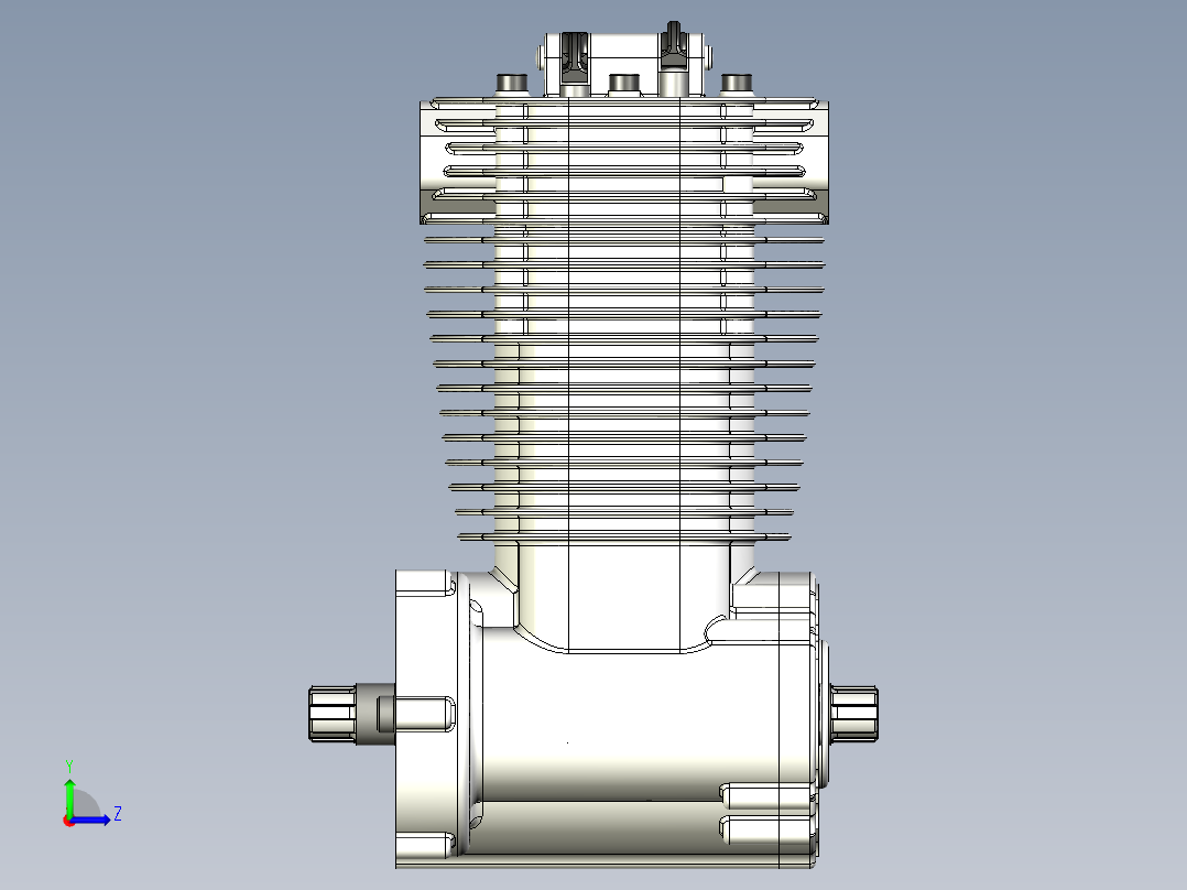 四冲程发动机左视图