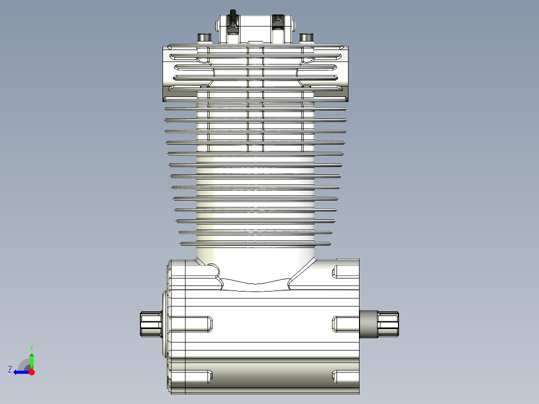 四冲程发动机右视图