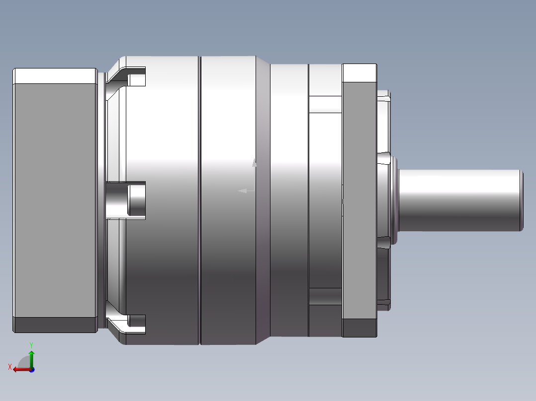 行星减速机60法兰减速机 FGA-060D-L1-P2-Φ8-Φ38.1-Φ66.7-M4-34后视图