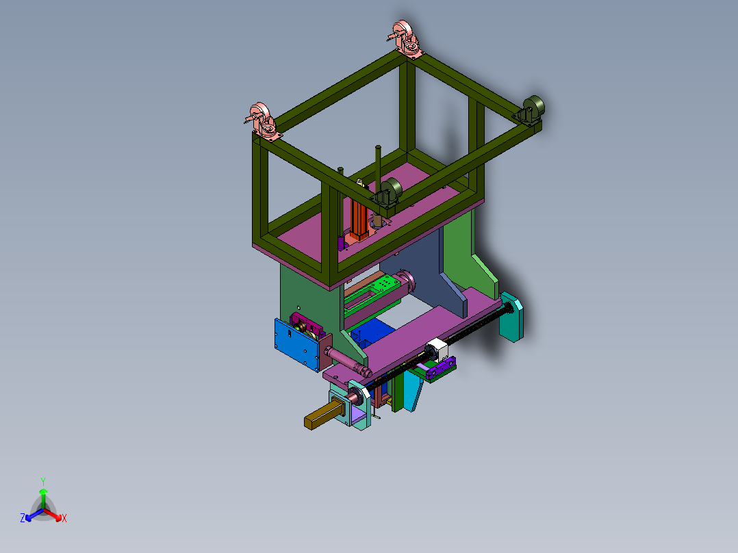 直线型白板聚氨酯打胶机正等轴测图