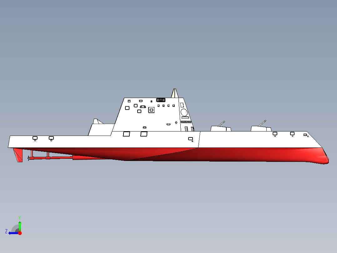 DDG1000隐身驱逐舰右视图