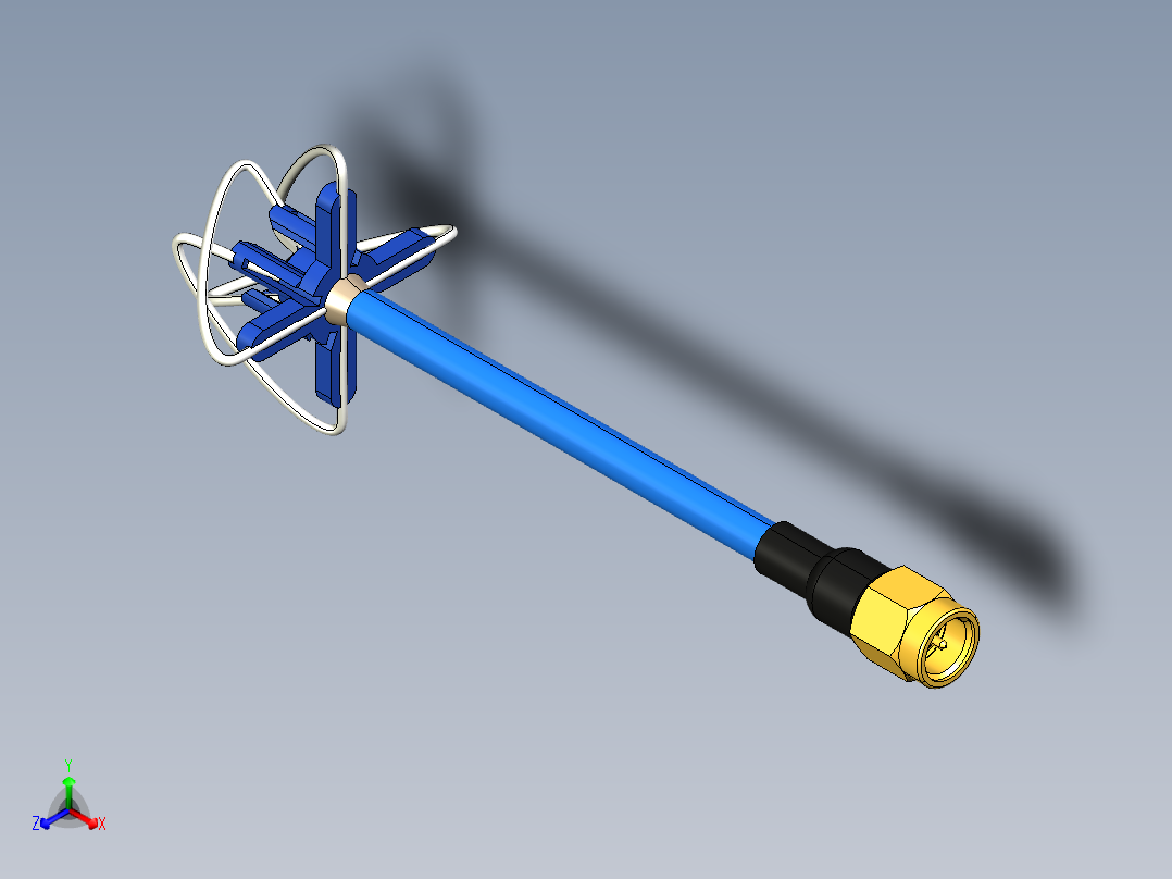 5-8ghz 4叶三叶草天线组正等轴测图