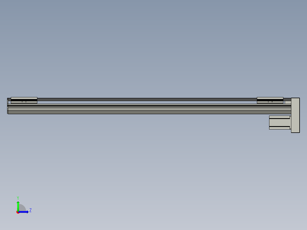 直线模组LHA170-S1400-D设计图纸左视图