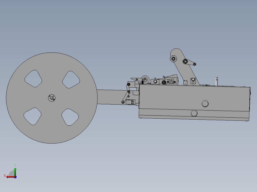 通用型SMD元件编带包装机3D模型后视图