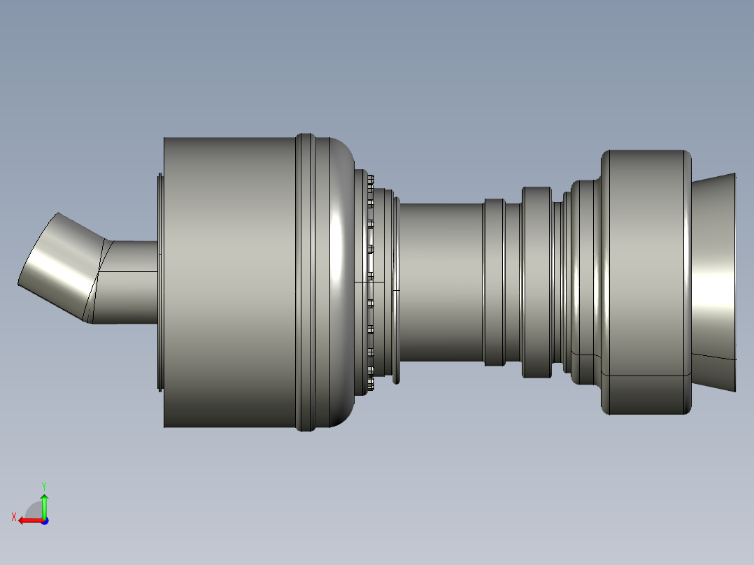 燃气轮机122---模型格式为 stp后视图