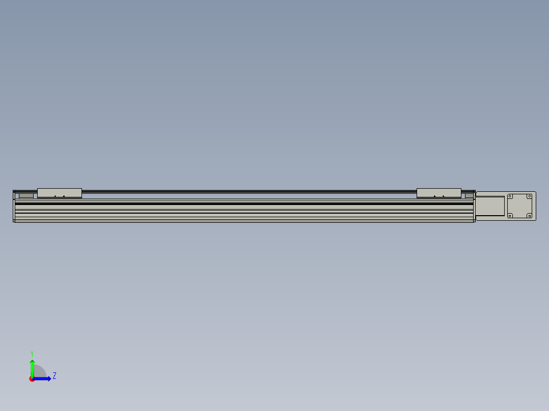 直线模组WG-LHB12-S900-BR设计图纸左视图