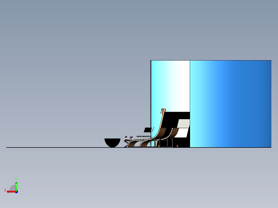 现代露营后视图