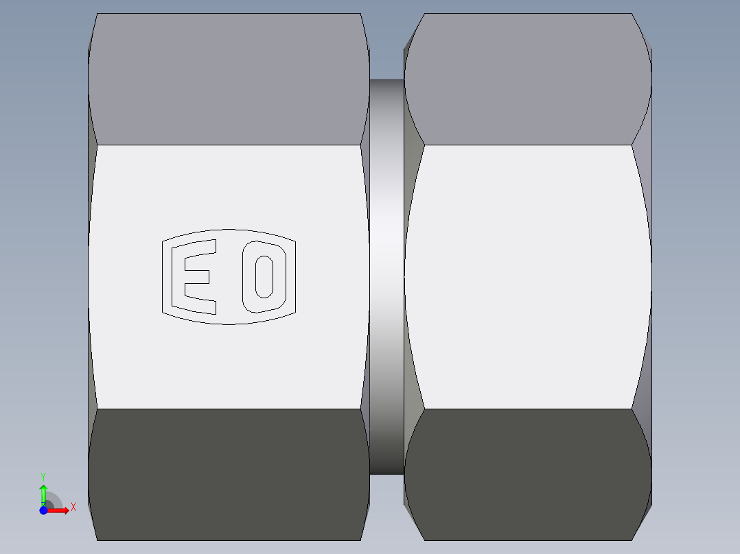 卡套式工业通用硬管接头EO_Swivel_connector_GAI38SMCF前视图